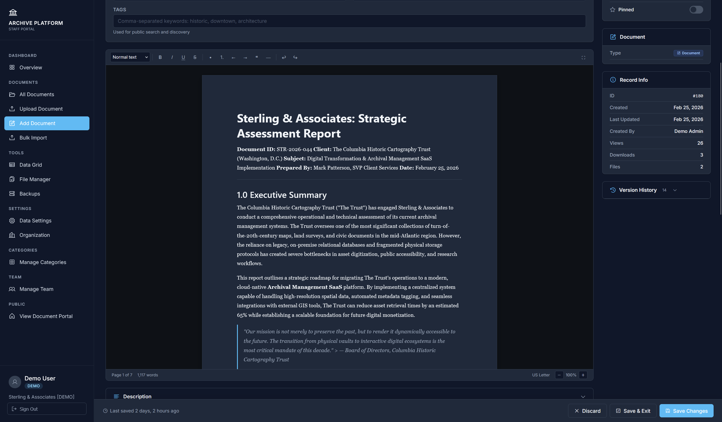Document Editor — Dark Mode